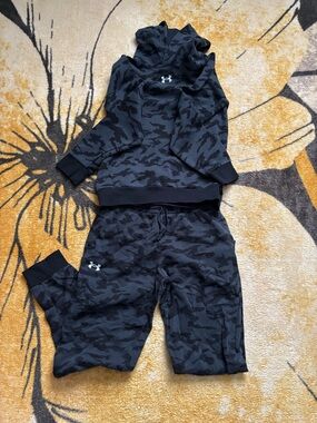Under Armour Kids Black Camo Jogger & Hoodie Set